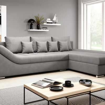 Designová rozkládací sedačka ORINA - šedá, pravý roh