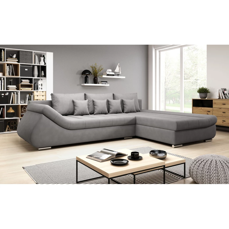 Designová rozkládací sedačka ORINA - šedá, pravý roh