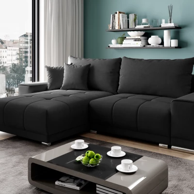 Sedací souprava s úložným prostorem VELIKA - černá