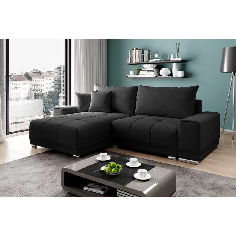 Sedací souprava s úložným prostorem VELIKA - černá