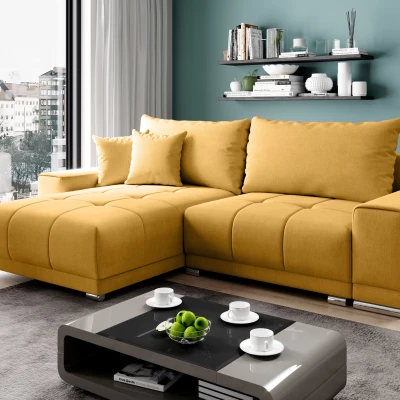 Sedací souprava s úložným prostorem VELIKA - žlutá