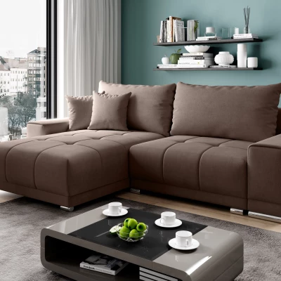 Sedací souprava s úložným prostorem VELIKA - hnědá