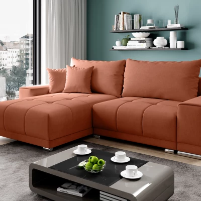 Sedací souprava s úložným prostorem VELIKA - oranžová