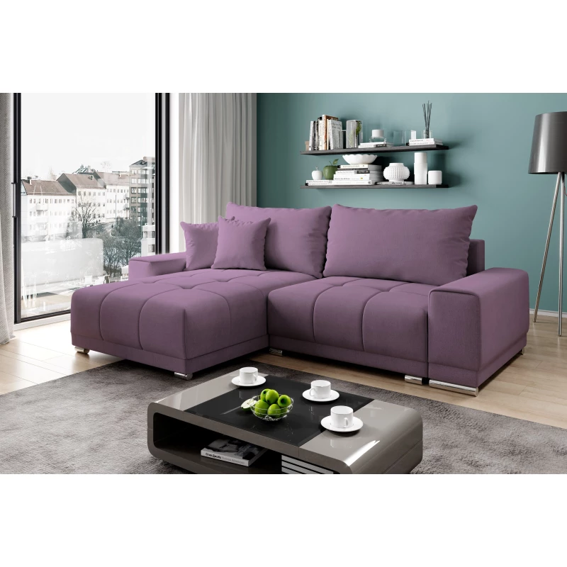 Sedací souprava s úložným prostorem VELIKA - fialová