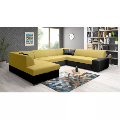 Sedací souprava do U VALTRUDA - černá / žlutá