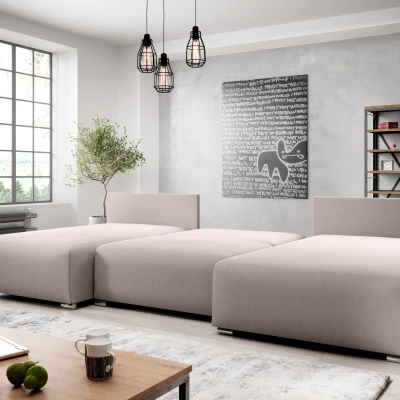 Sedací souprava do U ROSIANA - pudrově růžová