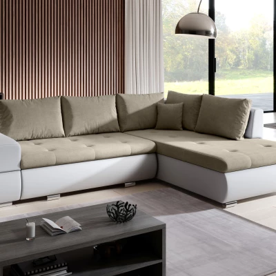 Rozkládací sedací souprava KLAVDIA - bílá / béžová