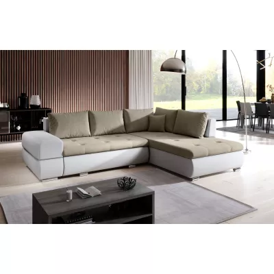 Rozkládací sedací souprava KLAVDIA - bílá / béžová