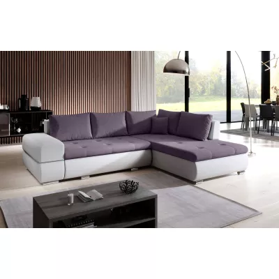 Rozkládací sedací souprava KLAVDIA - bílá / fialová