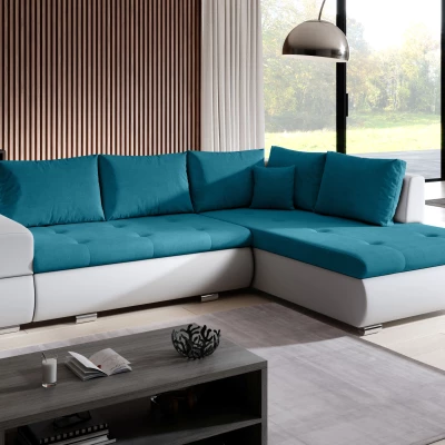 Rozkládací sedací souprava KLAVDIA - bílá / modrá