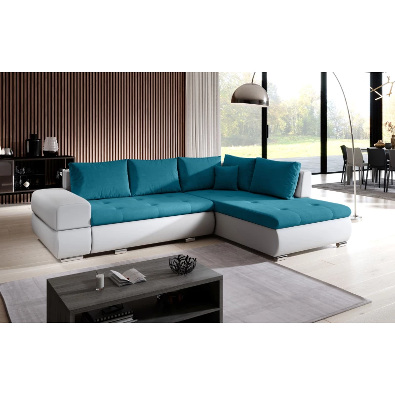 Rozkládací sedací souprava KLAVDIA - bílá / modrá