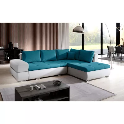 Rozkládací sedací souprava KLAVDIA - bílá / modrá