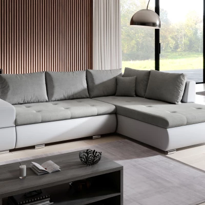 Rozkládací sedací souprava KLAVDIA - bílá / šedá