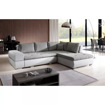 Rozkládací sedací souprava KLAVDIA - bílá / šedá