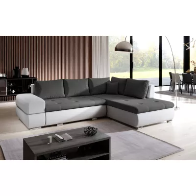 Rozkládací sedací souprava KLAVDIA - bílá / tmavě šedá