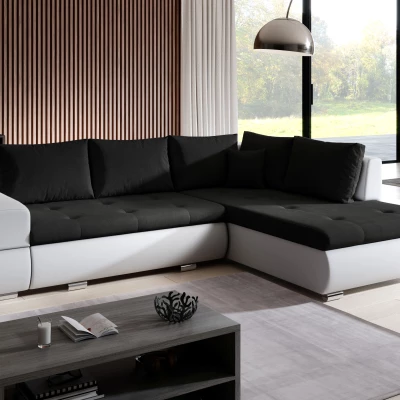 Rozkládací sedací souprava KLAVDIA - bílá / černá