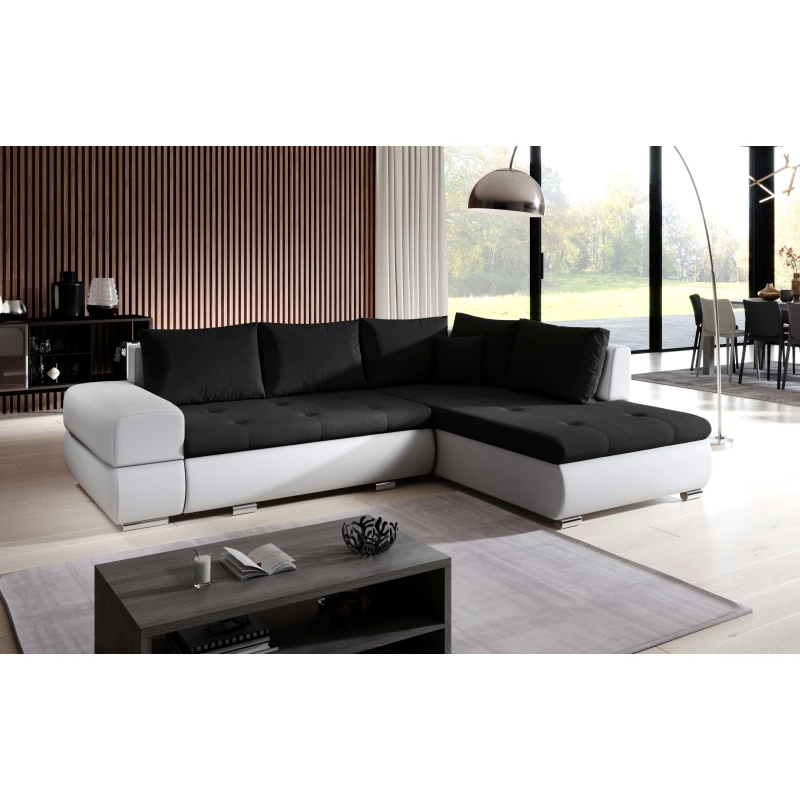 Rozkládací sedací souprava KLAVDIA - bílá / černá