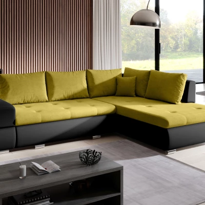 Rozkládací sedací souprava KLAVDIA - černá / žlutá