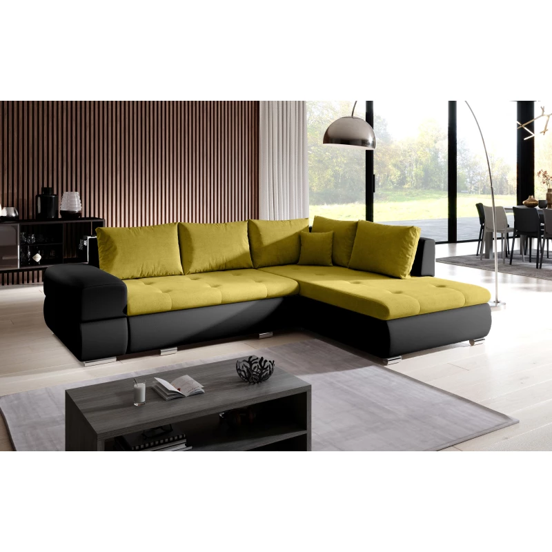 Rozkládací sedací souprava KLAVDIA - černá / žlutá