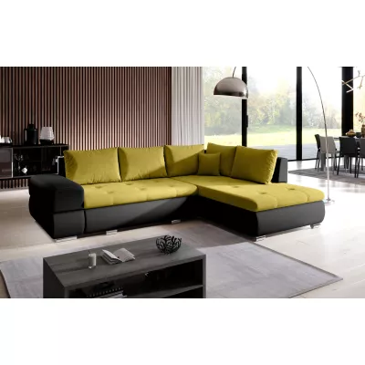 Rozkládací sedací souprava KLAVDIA - černá / žlutá