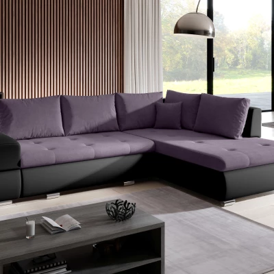 Rozkládací sedací souprava KLAVDIA - černá / fialová