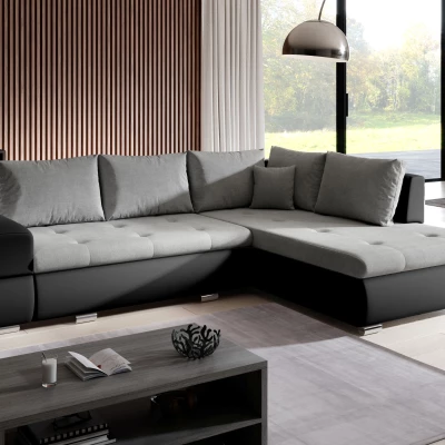 Rozkládací sedací souprava KLAVDIA - černá / šedá