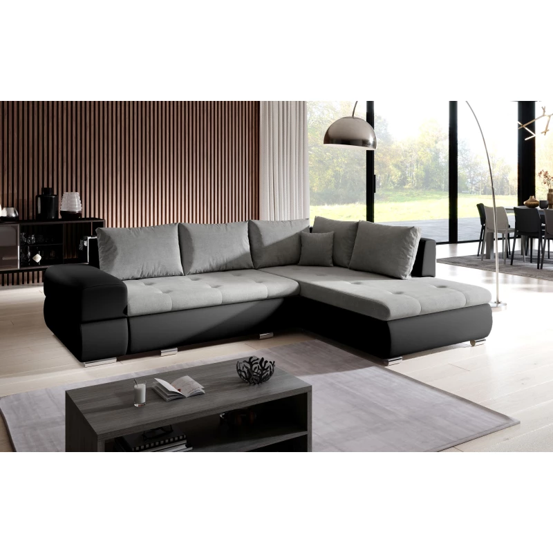 Rozkládací sedací souprava KLAVDIA - černá / šedá