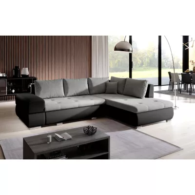 Rozkládací sedací souprava KLAVDIA - černá / šedá