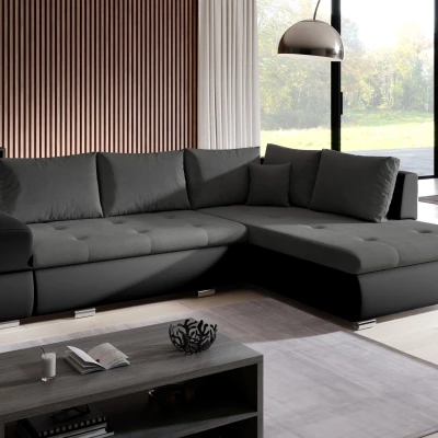 Rozkládací sedací souprava KLAVDIA - černá / tmavě šedá