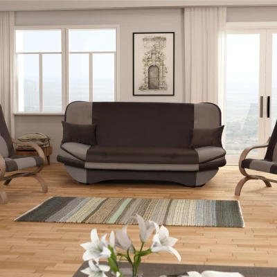 Sedací sestava INGRIDA - hnědá / světle hnědá / buk