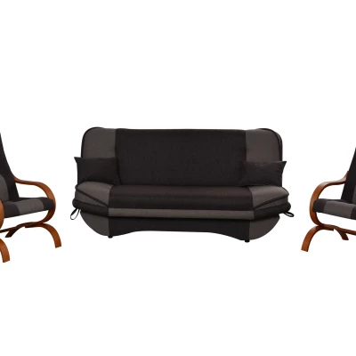 Sedací sestava INGRIDA - tmavě šedá / šedá / olše