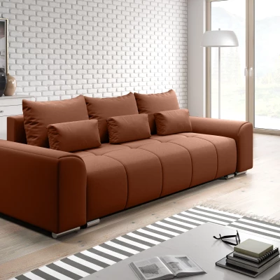 Trojmístná rozkládací pohovka RANDA - cihlová