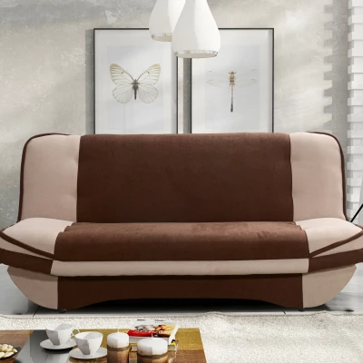 Rozkládací pohovka INGRIDA - hnědá / béžová