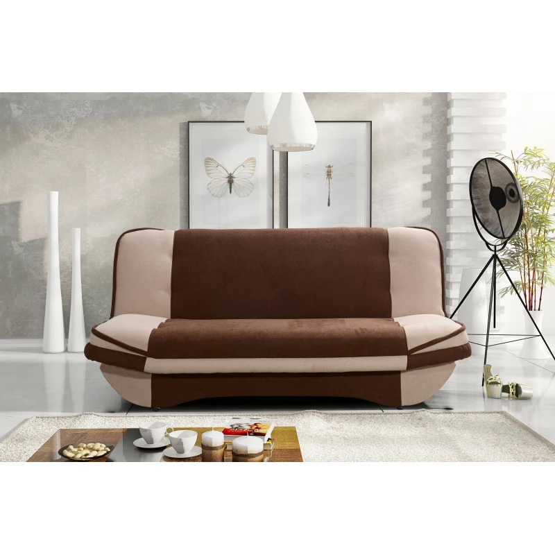 Rozkládací pohovka INGRIDA - hnědá / béžová