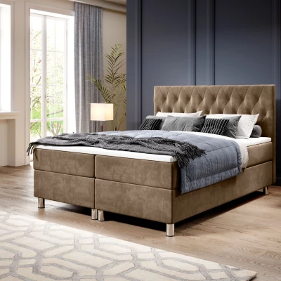 Boxspringová postel 160x200 RAQUEL 1 - hnědá