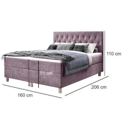 Boxspringová postel 160x200 RAQUEL 1 - šedá