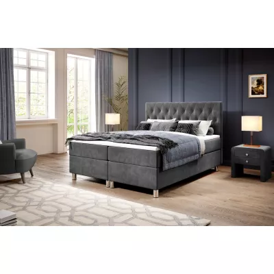 Boxspringová postel 160x200 RAQUEL 1 - šedá