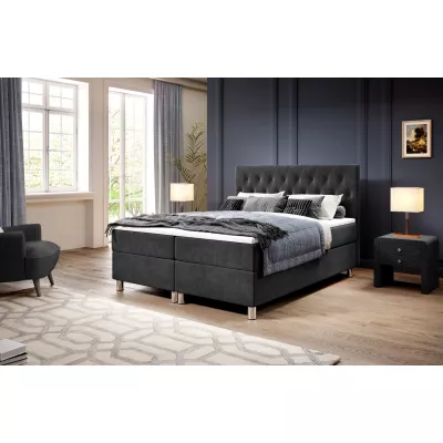 Boxspringová postel 160x200 RAQUEL 1 - tmavě šedá