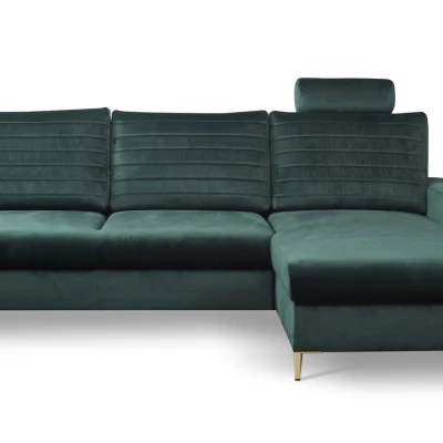 Rozkládací sedačka s úložným prostorem TIMMINS - zelená, pravý roh