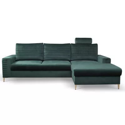 Rozkládací sedačka s úložným prostorem TIMMINS - zelená, pravý roh