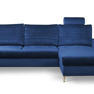 Rozkládací sedačka s úložným prostorem TIMMINS - modrá, pravý roh