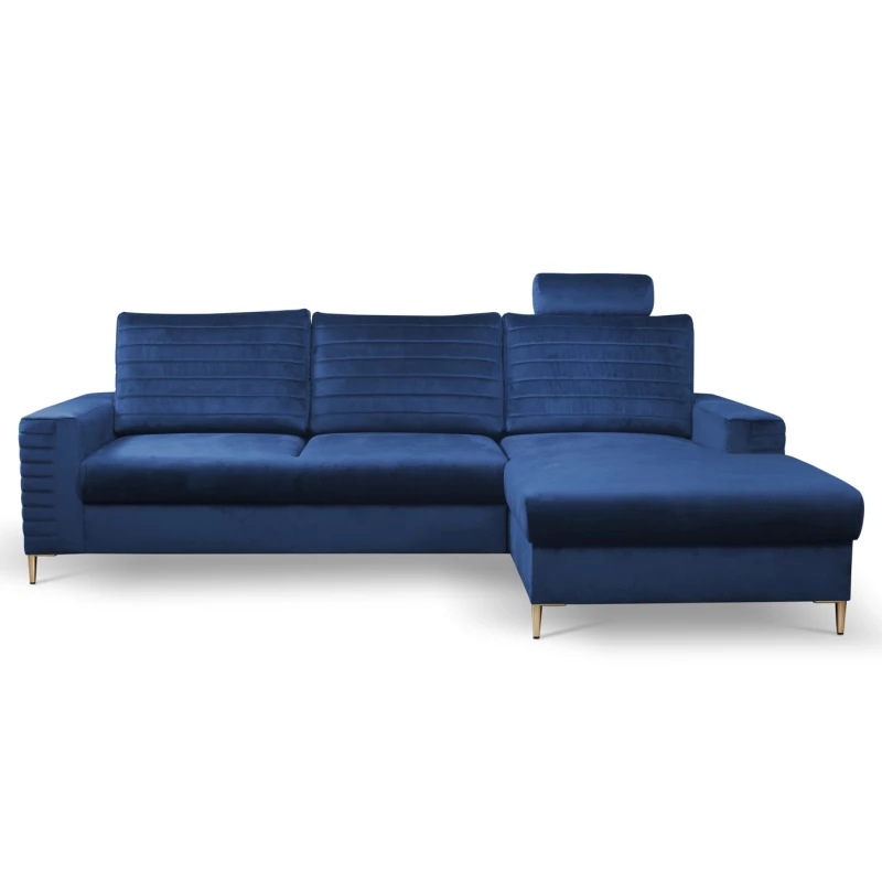 Rozkládací sedačka s úložným prostorem TIMMINS - modrá, pravý roh