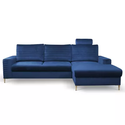 Rozkládací sedačka s úložným prostorem TIMMINS - modrá, pravý roh