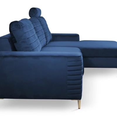 Rozkládací sedačka s úložným prostorem TIMMINS - modrá, pravý roh