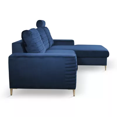 Rozkládací sedačka s úložným prostorem TIMMINS - modrá, pravý roh