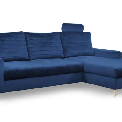 Rozkládací sedačka s úložným prostorem TIMMINS - modrá, pravý roh