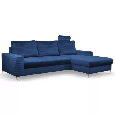 Rozkládací sedačka s úložným prostorem TIMMINS - modrá, pravý roh