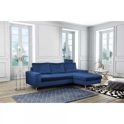 Rozkládací sedačka s úložným prostorem TIMMINS - modrá, pravý roh