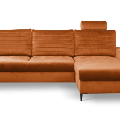 Rozkládací sedačka s úložným prostorem TIMMINS - rezavá, pravý roh