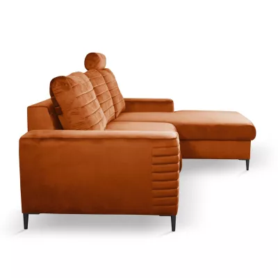 Rozkládací sedačka s úložným prostorem TIMMINS - rezavá, pravý roh